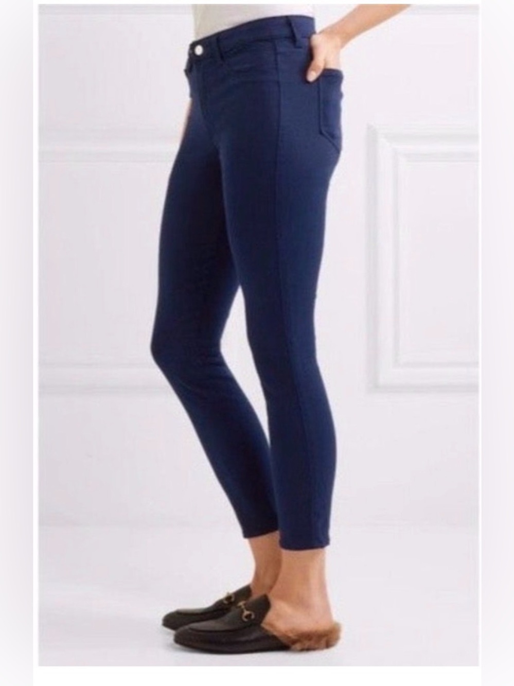L'AGENCE High-Rise Skinny Margot Navy Blue Pants Welt Front Pockets Size 26